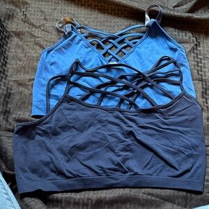 Zenana Outfitters Blue and Black Sports Bras